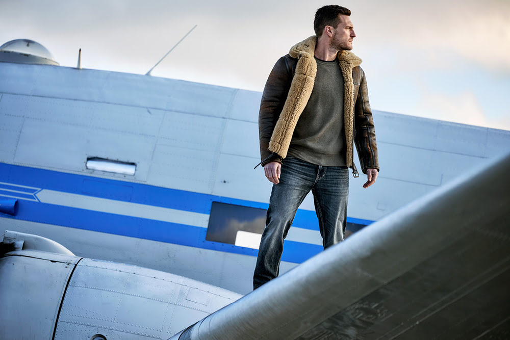 Fliegerjacke mit Lammfell