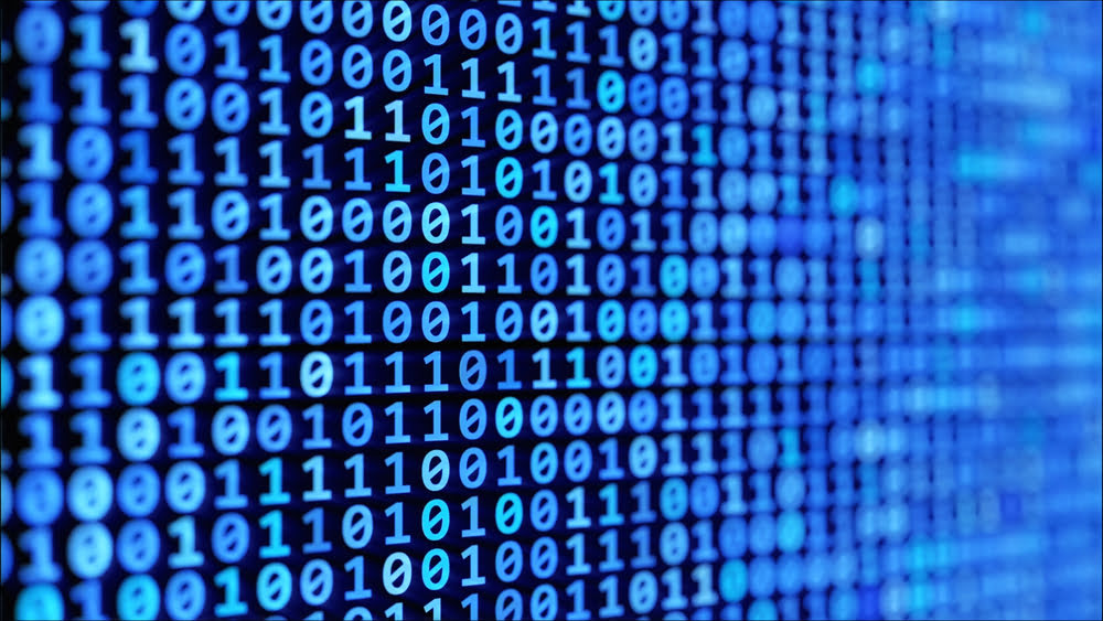 0 und 1 – Bildschirm voller binärer Zahlen