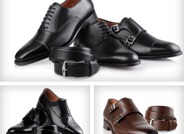 Schuhe und Gürtel aus einer Farbe